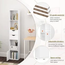 Bücherregal, Standregal Mit Schubladen, Regal Mit Tür, 30 X 158 X 24 Cm 13 Bücherregal, Standregal Mit Schubladen, Regal Mit Tür, 30 X 158 X 24 Cm -Möbel Store B cherregal Standregal mit Schubladen Regal mit T r 30 x 158 x 24 cm Weiss SK028ws 5 1280x1280