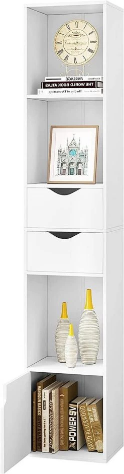 Bücherregal, Standregal Mit Schubladen, Regal Mit Tür, 30 X 158 X 24 Cm 16 Bücherregal, Standregal Mit Schubladen, Regal Mit Tür, 30 X 158 X 24 Cm -Möbel Store B cherregal Standregal mit Schubladen Regal mit T r 30 x 158 x 24 cm Weiss SK028ws 8 1280x1280