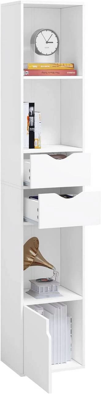 Bücherregal, Standregal Mit Schubladen, Regal Mit Tür, 30 X 158 X 24 Cm 9 Bücherregal, Standregal Mit Schubladen, Regal Mit Tür, 30 X 158 X 24 Cm – Bild 9