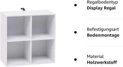 Bücherregal Würfelregal Weiß, 4/6 Fächer, Büroregal Aktenregal, Holzwerkstoff -Möbel Store B cherregal W rfelregal Weiss B roregal Aktenregal Holzwerkstoff SK002ws2 4 F cher1 1280x1280