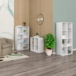 Bücherregal Würfelregal Weiß, 4/6 Fächer, Büroregal Aktenregal, Holzwerkstoff -Möbel Store B cherregal W rfelregal Weiss B roregal Aktenregal Holzwerkstoff SK002ws2 4 F cher6 1280x1280