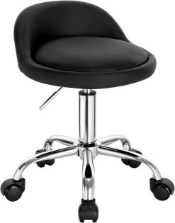 Bürohocker Mit Rollen, Drehhocker Höhenverstellbar, Kunstleder