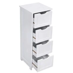 Badschrank Mit 4 Schubladen Weiß -Möbel Store Badschrank mit 4 Schubladen Weiss3 1280x1280