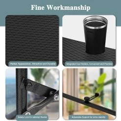 Balkonhängetisch, Balkontisch Zum Hängen, Klappbar, Mit 3 Höhen, Schwarz 13 Balkonhängetisch, Balkontisch Zum Hängen, Klappbar, Mit 3 Höhen, Schwarz -Möbel Store Balkonh ngetisch Balkontisch zum H ngen klappbar mit 3 H hen CPT8143sz Schwarz5 1280x1280