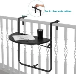 Balkonhängetisch, Balkontisch Zum Hängen, Klappbar, Mit 3 Höhen, Schwarz 16 Balkonhängetisch, Balkontisch Zum Hängen, Klappbar, Mit 3 Höhen, Schwarz -Möbel Store Balkonh ngetisch Balkontisch zum H ngen klappbar mit 3 H hen CPT8143sz Schwarz8 1280x1280