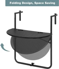 Balkonhängetisch, Balkontisch Zum Hängen, Klappbar, Mit 3 Höhen, Schwarz 17 Balkonhängetisch, Balkontisch Zum Hängen, Klappbar, Mit 3 Höhen, Schwarz -Möbel Store Balkonh ngetisch Balkontisch zum H ngen klappbar mit 3 H hen CPT8143sz Schwarz9 1280x1280