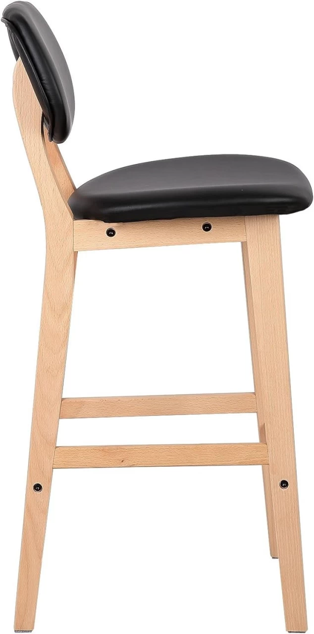 WOLTU Barhocker 2er Set Barstühle, Gut Gepolsterte Sitzfläche Aus Kunstleder Holz 6 WOLTU Barhocker 2er Set Barstühle, Gut Gepolsterte Sitzfläche Aus Kunstleder Holz – Bild 6