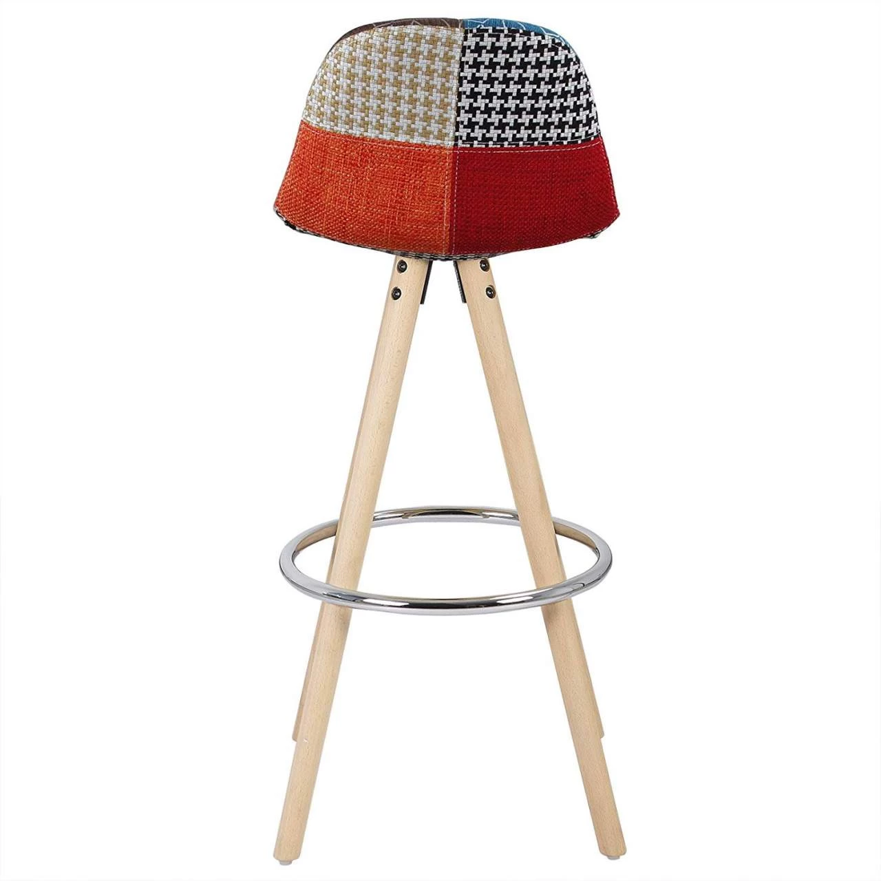 Barhocker 2er Set Barstuhl Aus Leinen Holzgestell Mit Lehne + Fußstütze 6 Barhocker 2er Set Barstuhl Aus Leinen Holzgestell Mit Lehne + Fußstütze – Bild 6