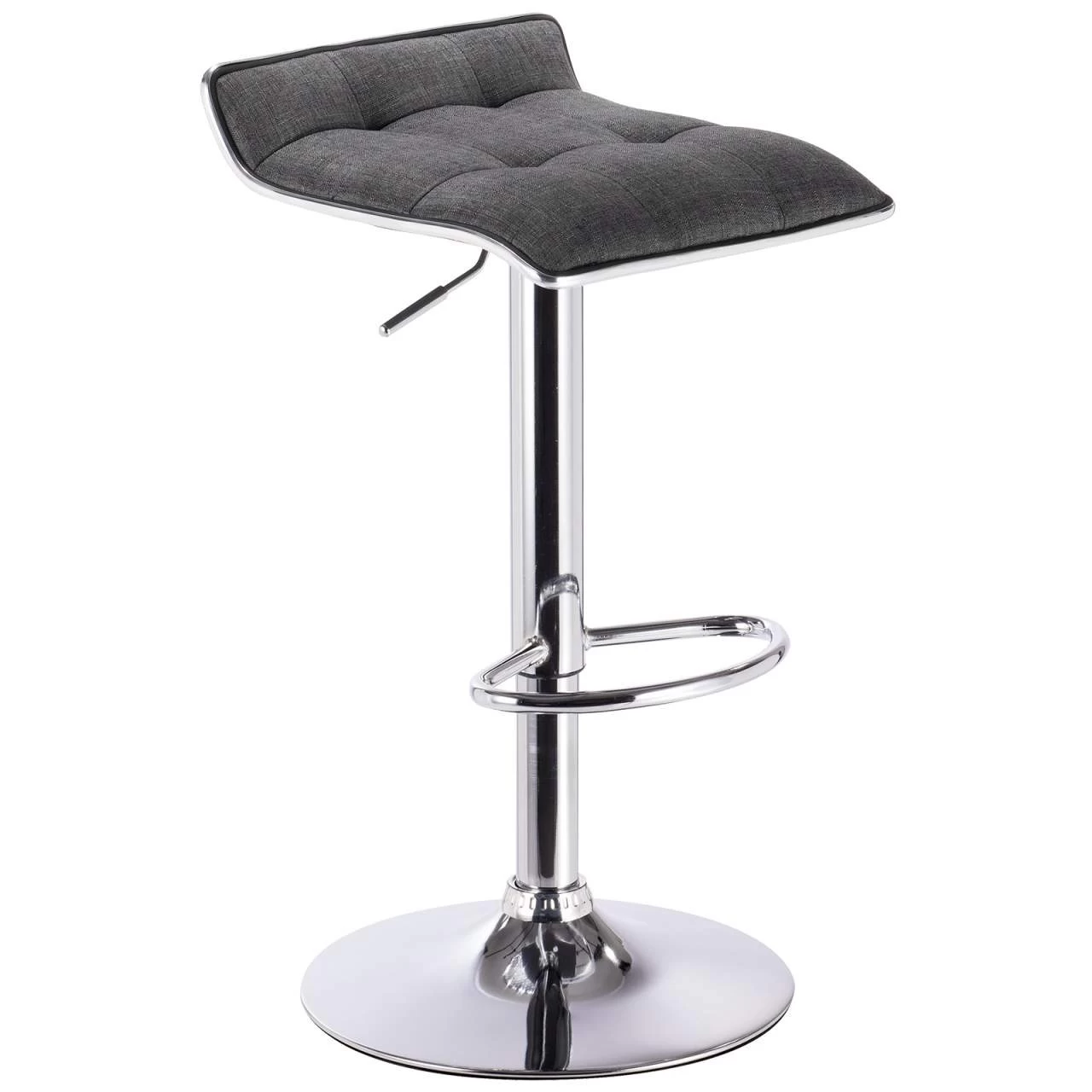 WOLTU 2er Set Tresenhocker, Leinen, Verchromter Stahl, Gepolsterte Sitzfläche Dunkelgrau 3 WOLTU 2er Set Tresenhocker, Leinen, Verchromter Stahl, Gepolsterte Sitzfläche Dunkelgrau – Bild 3