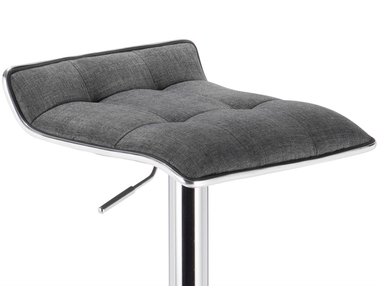 WOLTU 2er Set Tresenhocker, Leinen, Verchromter Stahl, Gepolsterte Sitzfläche Dunkelgrau 4 WOLTU 2er Set Tresenhocker, Leinen, Verchromter Stahl, Gepolsterte Sitzfläche Dunkelgrau – Bild 4