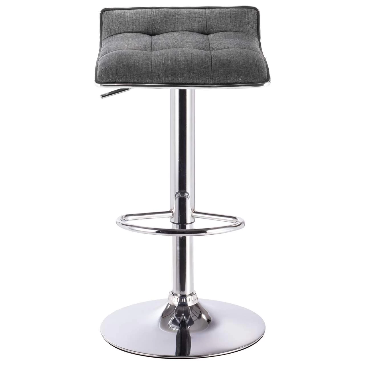 WOLTU 2er Set Tresenhocker, Leinen, Verchromter Stahl, Gepolsterte Sitzfläche Dunkelgrau 6 WOLTU 2er Set Tresenhocker, Leinen, Verchromter Stahl, Gepolsterte Sitzfläche Dunkelgrau – Bild 6