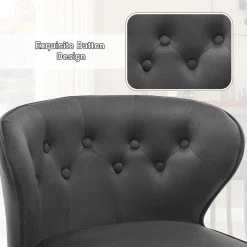 WOLTU Barhocker Bistrohocker Mit Rückenlehne, Fußstütze, Samtbezug Aus Metall -Möbel Store Barhocker Barstuhl Bistrohocker Samtbezug f r Bar K cheninsel aus Metall W0ATT0079 Dunkelgrau 6 1280x1280