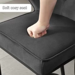 WOLTU Barhocker Bistrohocker Mit Rückenlehne, Fußstütze, Samtbezug Aus Metall -Möbel Store Barhocker Barstuhl Bistrohocker Samtbezug f r Bar K cheninsel aus Metall W0ATT0079 Dunkelgrau 7 1280x1280