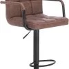 WOLTU Barhocker Barstuhl Mit Rückenlehne Drehbar Kunstleder In Antiklederoptik Stahl