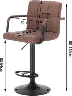 WOLTU Barhocker Barstuhl Mit Rückenlehne Drehbar Kunstleder In Antiklederoptik Stahl 11 WOLTU Barhocker Barstuhl Mit Rückenlehne Drehbar Kunstleder In Antiklederoptik Stahl -Möbel Store Barhocker Barstuhl mit Rueckenlehne drehbar Kunstleder in Antiklederoptik Stahl BH113dbr Dunkelbraun4 1280x1280