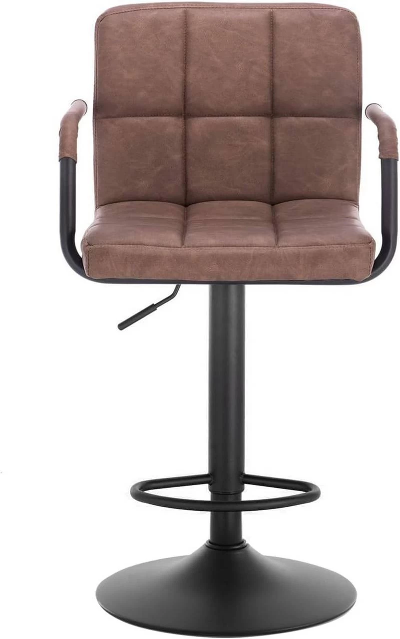 WOLTU Barhocker Barstuhl Mit Rückenlehne Drehbar Kunstleder In Antiklederoptik Stahl 4 WOLTU Barhocker Barstuhl Mit Rückenlehne Drehbar Kunstleder In Antiklederoptik Stahl – Bild 4