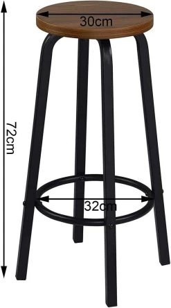 WOLTU Barhocker Bistrohocker Tresenhocker Barstuhl Aus MDF Metall Runde Sitzfläche -Möbel Store Barhocker Bistrohocker MDF Metall dunkelbuche3 1280x1280