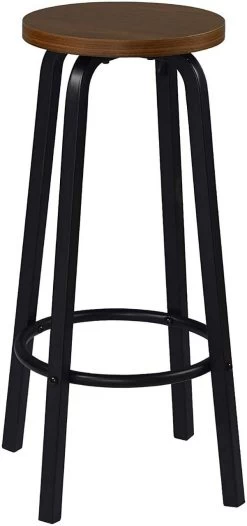 WOLTU Barhocker Bistrohocker Tresenhocker Barstuhl Aus MDF Metall Runde Sitzfläche -Möbel Store Barhocker Bistrohocker MDF Metall dunkelbuche5 1280x1280
