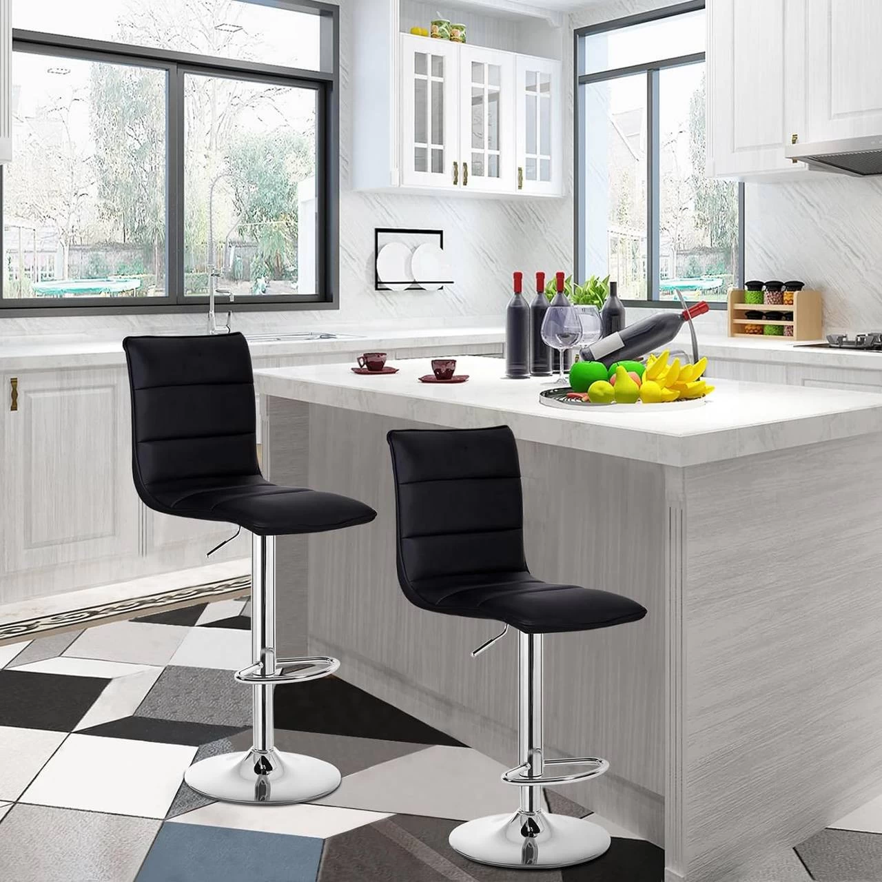 WOLTU Barhocker Designer Hocker, Pflegeleichter Kunstleder Stahl, Antirutschgummi 2 WOLTU Barhocker Designer Hocker, Pflegeleichter Kunstleder Stahl, Antirutschgummi – Bild 2
