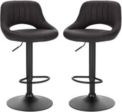 2er-Set Barhocker Aus Kunstleder & Metall