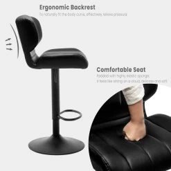 WOLTU Barhocker, Tresenhocker Höhenverstellbar, Drehbar, Gepolstert, Kunstleder, Metall -Möbel Store Barhocker hoehenverstellbar drehbar gepolstert Kunstleder Metall W0ATT0211 1 schwarz6 1280x1280