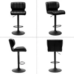 WOLTU Barhocker, Tresenhocker Höhenverstellbar, Drehbar, Gepolstert, Kunstleder, Metall -Möbel Store Barhocker hoehenverstellbar drehbar gepolstert Kunstleder Metall W0ATT0211 1 schwarz8 1280x1280