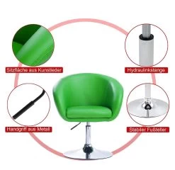 Barhocker 1er Set, Stufenlose Höhenverstellung, Verchromter Stahl, Kunstleder -Möbel Store Barsessel 1er Barsessel stufenlose Hoehenverstellung Kunstleder BH24 serie BH24br 1 18 1280x1280