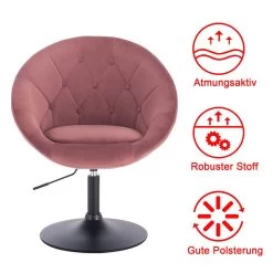 Barsessel Loungesessel Mit Armlehne, Stufenlose Höhenverstellung, Samt -Möbel Store Barsessel Loungesessel stufenlose H henverstellung Samt rosa3gZgXA3ylFI0OP 1280x1280