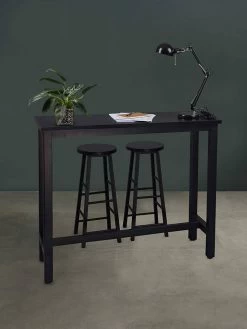1 X Bartisch + 2 X Barhocker Set, Metallgestell, MDF -Möbel Store Bartisch Barhocker Set Metallgestell MDF BT17sz BH130sz 2 schwarz3 1280x1280