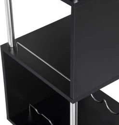 Bartisch Stehtisch Bistrotisch, Mit 3 Ablagefläche&Weinregale, Metall, MDF -Möbel Store Bartisch Stehtisch Bistrotisch mit 3 Ablagefl che Weinregale Metall MDF BT22sz schwarz2 1280x1280