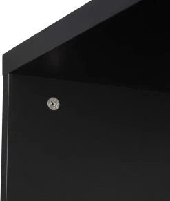 Bartisch Stehtisch Bistrotisch, Mit 3 Ablagefläche&Weinregale, Metall, MDF -Möbel Store Bartisch Stehtisch Bistrotisch mit 3 Ablagefl che Weinregale Metall MDF BT22sz schwarz5 1280x1280