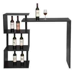 Bartisch Stehtisch Bartheke Tresentisch Drehbar, Mit 3 Ablagefläche, Metall, MDF -Möbel Store Bartisch mit 3 Ablageflaech aus Metall MDF drehbar BT27sz 2 1280x1280