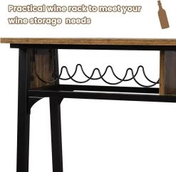 WOLTU Bartisch Mit Ladefunktion 2 Steckdosen 2 USB-Anschlüssen, Vintage Holzoptik -Möbel Store Bartisch mit Ladefunktion 2 Steckdosen 2 USB Anschluessen W0ATT0395 Vintage Holzoptik6 1280x1280