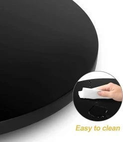 Bartisch Mit Runder Tischplatte Höhenverstellbar Aus MDF Metall, Schwarz -Möbel Store Bartisch mit runder Tischplatte hoehenverstellbar aus MDF Metall BT35sz schwarz8 1280x1280