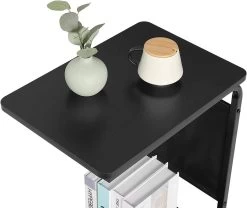 Beistelltisch Couchtisch Mit 2 Ablagen 1 Seitentasche, Sofatisch Auf Rollen, Wohnzimmertisch Schwarz -Möbel Store Beistelltisch Couchtisch mit 2 Ablagen 1 Seitentasche Sofatisch auf Rollen Wohnzimmertisch BTS04sz Schwarz8 1280x1280