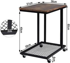 Beistelltisch Mit Rollen Aus MDF & Metall Industriedesign -Möbel Store Beistelltisch Kaffeetisch Laptoptisch Ablageflaeche MDF Metall Vintage3 1280x1280
