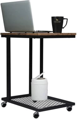 Beistelltisch Mit Rollen Aus MDF & Metall Industriedesign -Möbel Store Beistelltisch Kaffeetisch Laptoptisch Ablageflaeche MDF Metall Vintage4 1280x1280