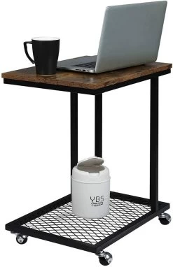 Beistelltisch Mit Rollen Aus MDF & Metall Industriedesign -Möbel Store Beistelltisch Kaffeetisch Laptoptisch Ablageflaeche MDF Metall Vintage5 1280x1280