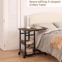 WOLTU Beistelltisch Sofatisch, Höhenverstellbar, Metall Holzwerkstoff, Vintage-Holzoptik -Möbel Store Beistelltisch Sofatisch hoehenverstellbar Metall Holzwerkstoff W0ATT0299 Vintage Holzoptik8 1280x1280