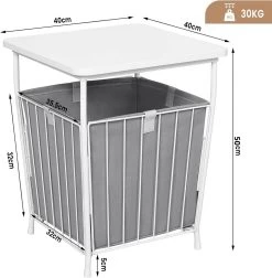 WOLTU Beistelltisch Mit Stauraum, Abnehmbare Tischplatte, Aus Metall Holzwerkstoff, Weiß -Möbel Store Beistelltisch Stauraum abnehmbare Tischplatte aus Metall Holzwerkstoff W0ATT0323 weiss3 1280x1280
