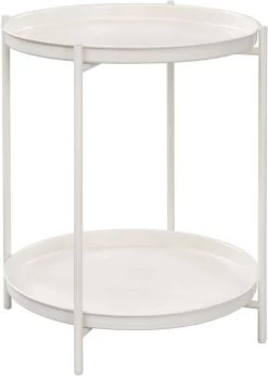 WOLTU Beistelltisch Rund, Couchtisch Mit Stauraum, 2 Abnehmbare Tabletts, Aus Metall -Möbel Store Beistelltisch rund Couchtisch Stauraum 2 abnehmbare Tabletts Metall W0ATT0377 Creme8 1280x1280