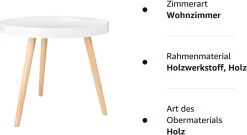 Beistelltisch Rund Klein Couchtisch Nachttisch Massiv Holz Weiß 50x44cm (øxH) -Möbel Store Beistelltisch rund klein Couchtisch Nachttisch Massiv Holz 50x44cm xH TS143ws Weiss1 1280x1280