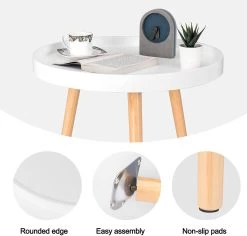 Beistelltisch Rund Klein Couchtisch Nachttisch Massiv Holz Weiß 50x44cm (øxH) -Möbel Store Beistelltisch rund klein Couchtisch Nachttisch TS143ws weiss7 1280x1280