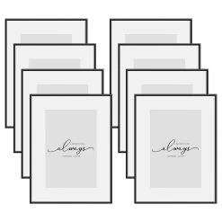 8er Set Bilderrahmen, Fotorahmen Aluminium Matt, Metall Rahmen Mit Plexiglas