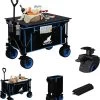 WOLTU Bollerwagen Faltbar, Mit Bremsen, 150L Mit Tischplatte 120 Kg Belastbar