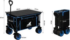 WOLTU Bollerwagen Faltbar, Mit Bremsen, 150L Mit Tischplatte 120 Kg Belastbar -Möbel Store Bollerwagen faltbar mit Bremsen 150L mit Tischplatte 120 kg belastbar W0UETT0104 Blau4 1280x1280