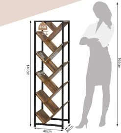 WOLTU Bücherregal Baumform, Standregal Mit 10 Ebenen, Aus Holzwerkstoff, Schwarz Helle Eiche -Möbel Store Buecherregal Baumform Standregal 10 Ebenen Holzwerkstoff W0ITT5003 schwarz helle Eiche3 1280x1280