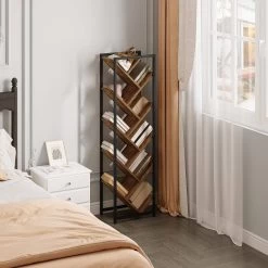 WOLTU Bücherregal Baumform, Standregal Mit 10 Ebenen, Aus Holzwerkstoff, Schwarz Helle Eiche -Möbel Store Buecherregal Baumform Standregal 10 Ebenen Holzwerkstoff W0ITT5003 schwarz helle Eiche5 1280x1280