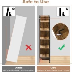 WOLTU Bücherregal Baumform, Standregal Mit 10 Ebenen, Aus Holzwerkstoff, Schwarz Helle Eiche -Möbel Store Buecherregal Baumform Standregal 10 Ebenen Holzwerkstoff W0ITT5003 schwarz helle Eiche7 1280x1280