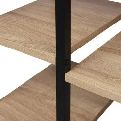 Standregal Bücherregal Mit Schrank MDF Metall 80x35x97cm Helleiche -Möbel Store Buecherregal Buecherschrank Kuechenregal Eisenrahmen Holz eiche hell7 1280x1280